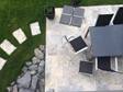 Photo client : le dallage en travertin Silver. Terrasse avec coin repas