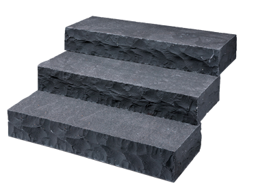 Blocs marches en basalte Takeda bosselé avec fond vide