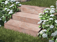 Blocs marches en gneiss Bologna avec fleurs et jardin