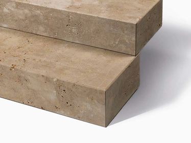 Blocs marches en travertin Noce zoom