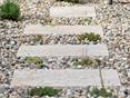 dalles travertin Rustic facon escalier avec des gravillons