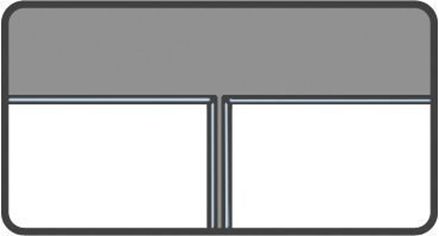 Grau-weißes Piktogramm von rektifizierten Fliesenkanten